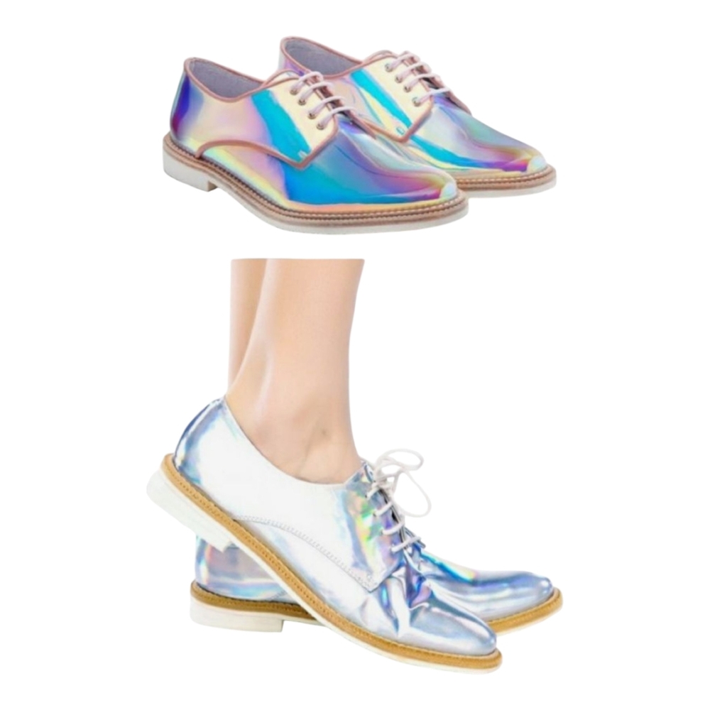 Miista Zoe Holographic Oxford Shoes 6.5 - Picture 2 of 3
